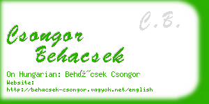 csongor behacsek business card